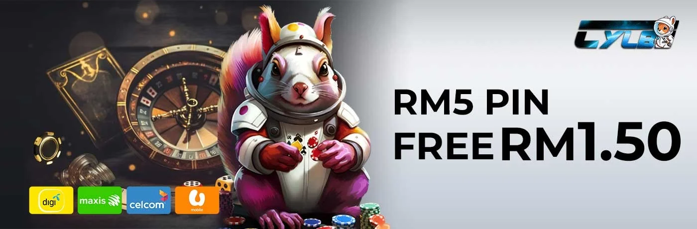 RM5 pin free reload promotion — RM1.50 reward
